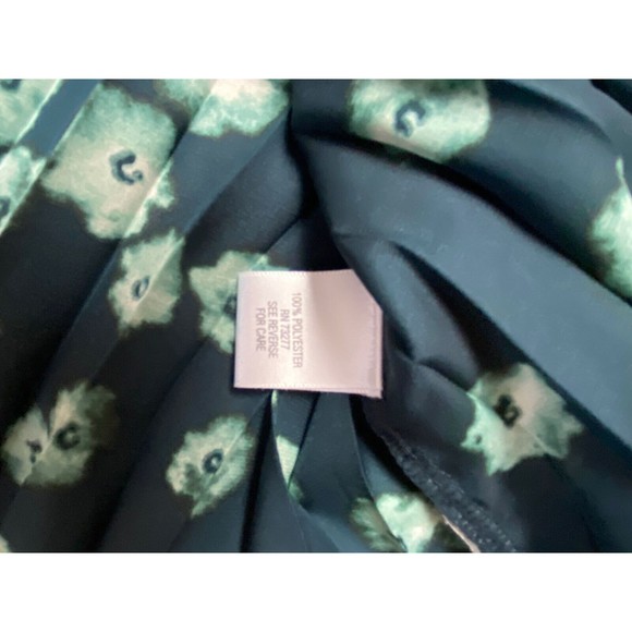 Simply Vera Vera Wang Pleated Cool At Night Skirt Pleated Size Large Blue Floral - Picture 7 of 12